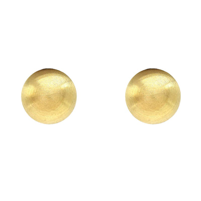 Gold-Plated Button Stud Earrings