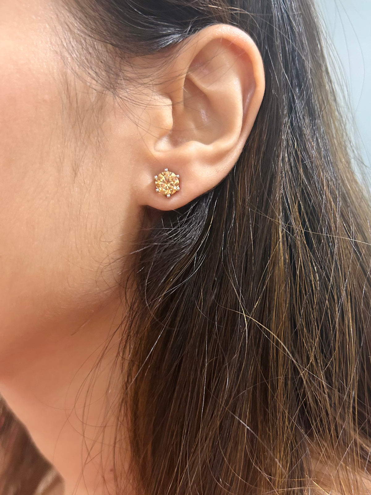 Gold-Plated Circular Small Stud Earrings