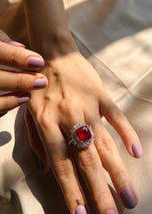 Scarlet Sparkle Hydro Adjustable Cocktail Ring