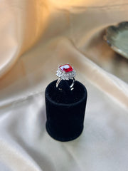 Scarlet Sparkle Hydro Adjustable Cocktail Ring