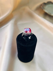 Radiant Red Hydro Diamond Rim Ring