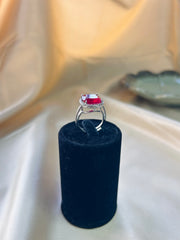 Radiant Red Hydro Diamond Rim Ring