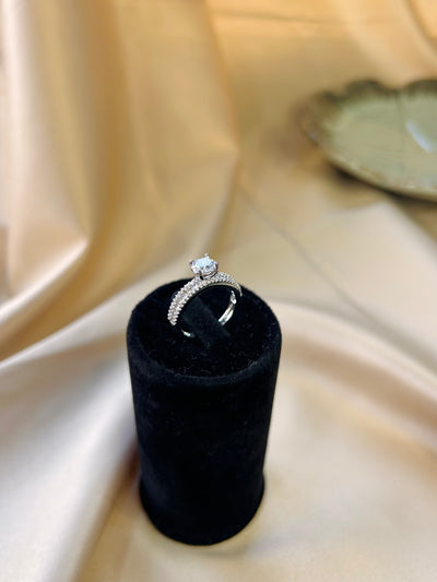 Timeless Spark Half Carat Solitaire with Baguette Detail