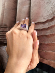 "Majestic Amethyst and Diamond Cocktail Ring"