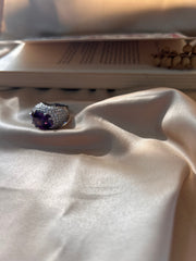 "Majestic Amethyst and Diamond Cocktail Ring"