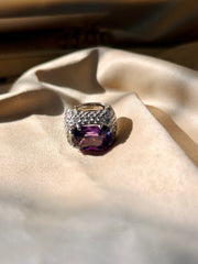 "Majestic Amethyst and Diamond Cocktail Ring"