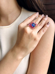 Red & Blue Designer Ring