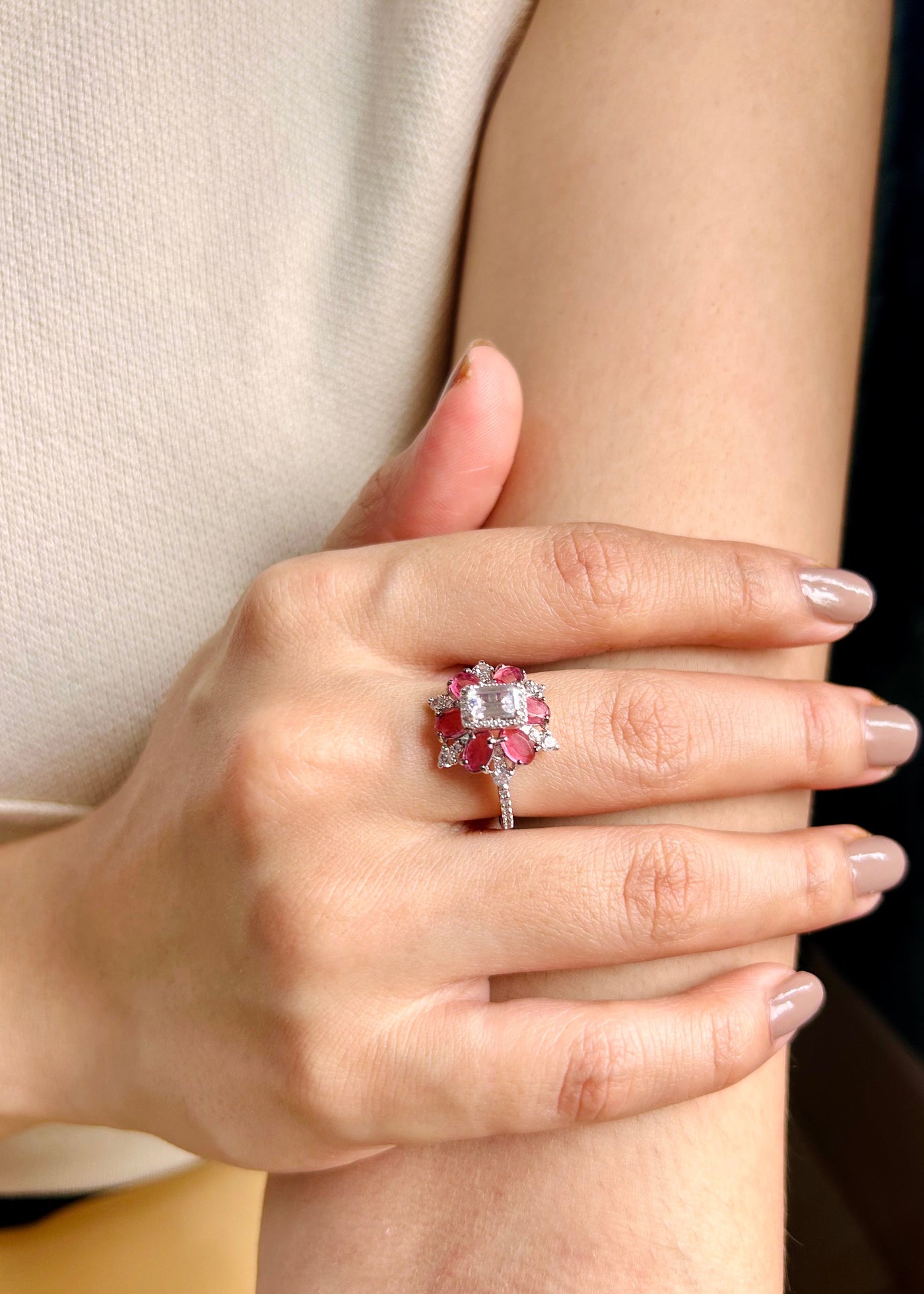 Pink Sapphire Cocktail Ring