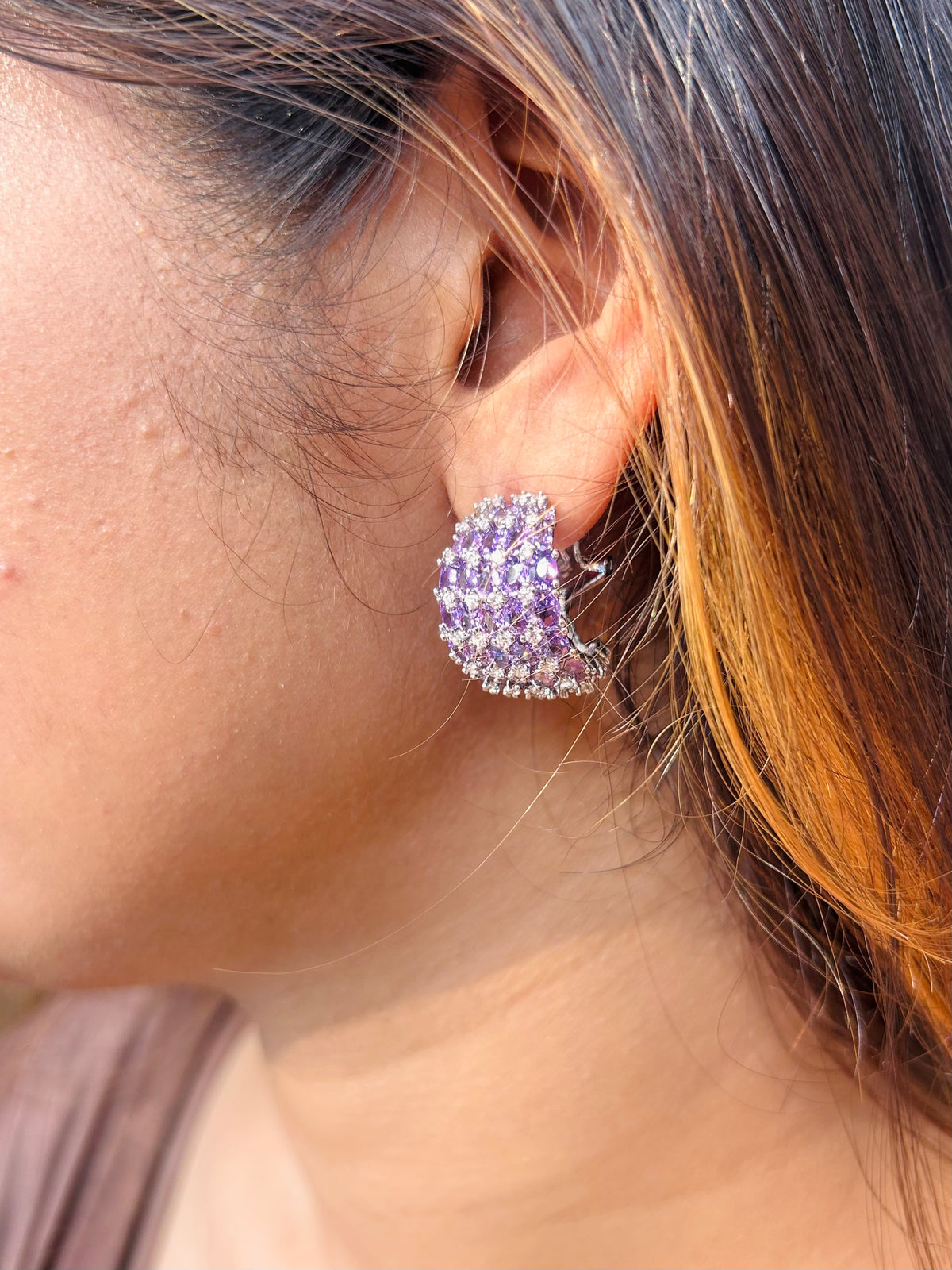 Violet Dusk: Amethyst Designer Earrings