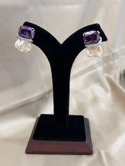 Majestic Amethyst: Diamond Baroque Drops