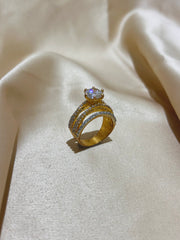 Elegance Eternal - 2 Carat Solitaire Diamond Ring in 18K Gold Plating