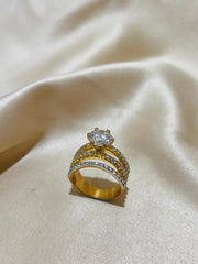 Elegance Eternal - 2 Carat Solitaire Diamond Ring in 18K Gold Plating