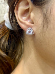 Dazzling Sophistication: 2 Carat Solitaire Studs with Rim