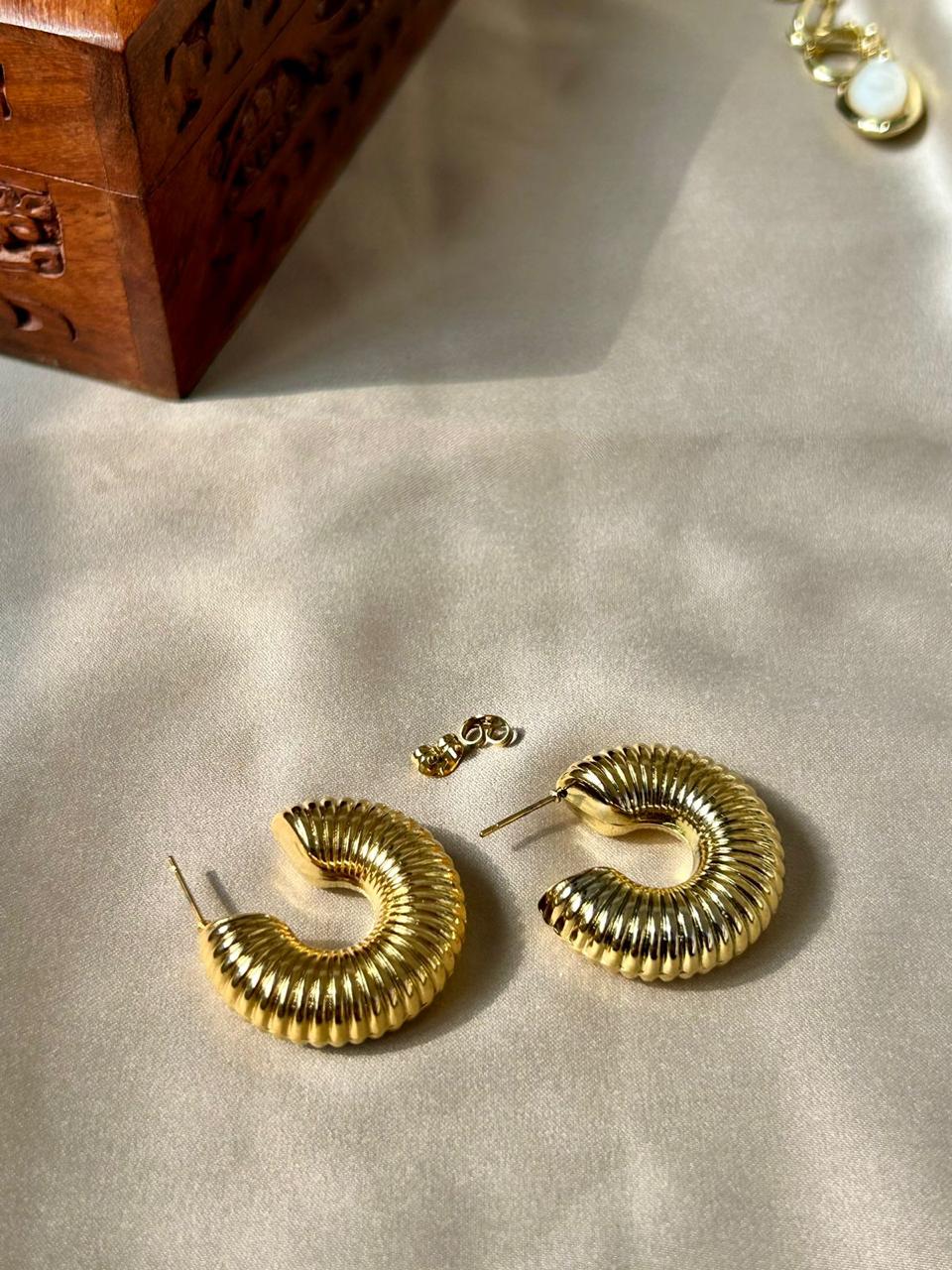 Spiral Chic: C-Shaped Snail Earrings