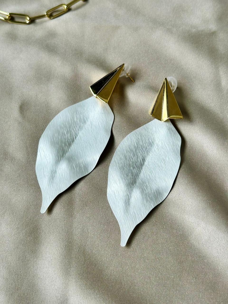 Golden Foliage: Gold Plated Leaf Earrings