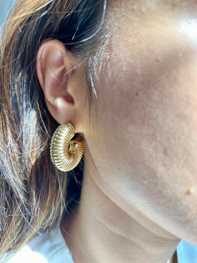 Spiral Chic: C-Shaped Snail Earrings